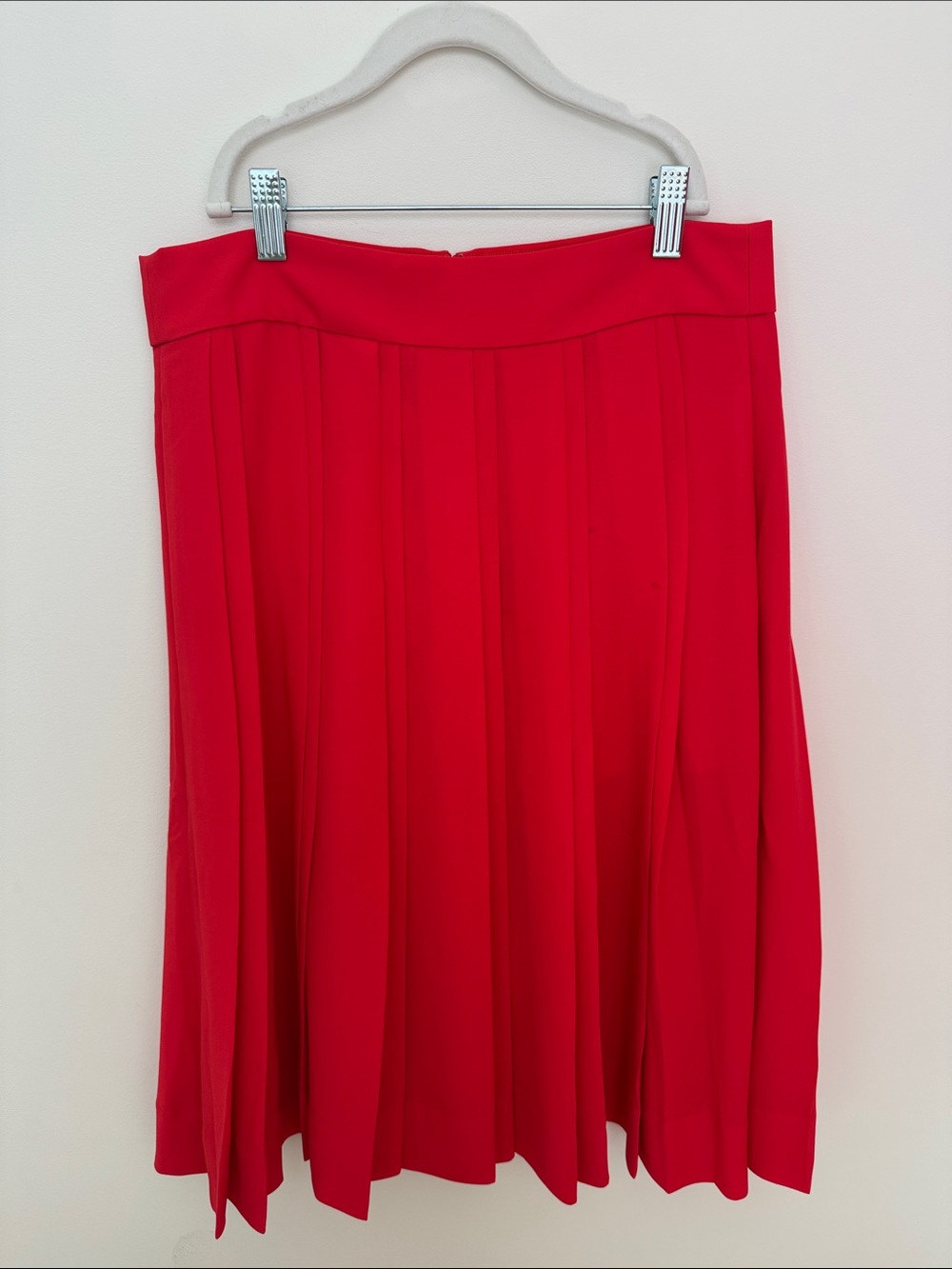 J.Crew Red Accordion Pleated Midi Skirt Size 6